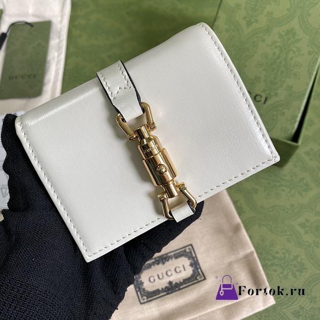Gucci Jackie 1961 Card Case Wallet GG White ‎645536 11×8.5x3cm - 1