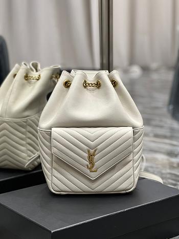 Ysl Joe Backpack In Lambskin White 6726091 22x29x15cm