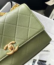 Chanel Mini Flap Bag Gold-Tone Metal Green AS2711 19.5x14x9cm - 3