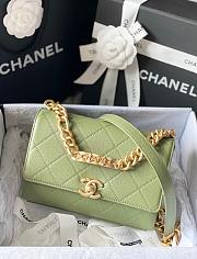 Chanel Mini Flap Bag Gold-Tone Metal Green AS2711 19.5x14x9cm - 2