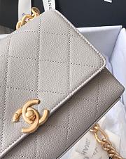 Chanel Mini Flap Bag Gold-Tone Metal Light Gray AS2711 19.5x14x9cm - 4