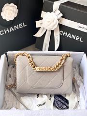 Chanel Mini Flap Bag Gold-Tone Metal Light Gray AS2711 19.5x14x9cm - 2