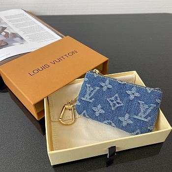Louis Vuitton Key Pouch Denim N62659 11.5x6.5cm