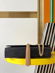 Ysl Medium Kate In Crocodile Leather Black 354119 24x14.5x5.5 cm - 5