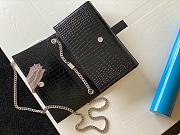 Ysl Medium Kate In Crocodile Leather Silvertone Black 354119 24x14.5x5.5 cm - 5