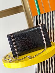 Ysl Medium Kate In Crocodile Leather Silvertone Black 354119 24x14.5x5.5 cm - 4