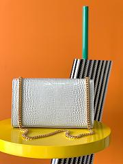 Ysl Medium Kate In Crocodile Leather White 354119 24x14.5x5.5cm - 5