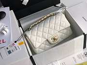 Chanel Mini Classic Flap Bag White Patent/Golden Metal A69900 20cm - 6