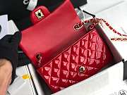 Chanel Mini Classic Flap Bag Red Patent/Golden Metal A69900 20cm - 2
