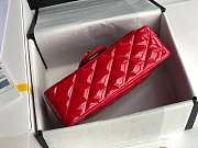 Chanel Mini Classic Flap Bag Red Patent/Golden Metal A69900 20cm - 3