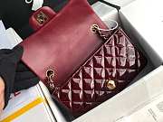 Chanel Mini Classic Flap Bag Burgundy Patent/Golden Metal A69900 20cm - 4