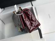 Chanel Mini Classic Flap Bag Burgundy Patent/Golden Metal A69900 20cm - 3