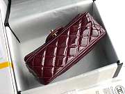 Chanel Mini Classic Flap Bag Burgundy Patent/Golden Metal A69900 20cm - 5