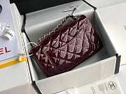 Chanel Mini Classic Flap Bag Burgundy Patent/Golden Metal A69900 20cm - 6