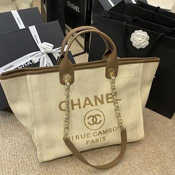 Chanel Deauville Large Tote Light Beige 34 cm