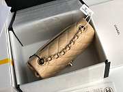 Chanel Mini Classic Flap Bag Beige Patent/Golden Metal A69900 20cm - 6