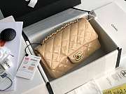 Chanel Mini Classic Flap Bag Beige Patent/Golden Metal A69900 20cm - 4