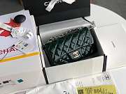 Chanel Mini Classic Flap Bag Dark Green Patent/Golden Metal A69900 20cm - 1