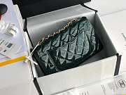 Chanel Mini Classic Flap Bag Dark Green Patent/Golden Metal A69900 20cm - 6