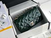 Chanel Mini Classic Flap Bag Dark Green Patent/Golden Metal A69900 20cm - 4