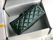 Chanel Mini Classic Flap Bag Dark Green Patent/Golden Metal A69900 20cm - 2