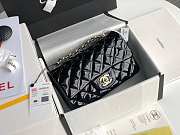 Chanel Mini Classic Flap Bag Black Patent/Golden Metal A69900 20cm - 3