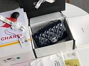 Chanel Mini Classic Flap Bag Dark Blue Patent/Silver Metal A69900 20cm - 1
