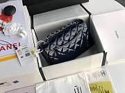 Chanel Mini Classic Flap Bag Dark Blue Patent/Silver Metal A69900 20cm - 6