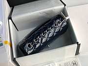 Chanel Mini Classic Flap Bag Dark Blue Patent/Silver Metal A69900 20cm - 5