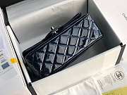 Chanel Mini Classic Flap Bag Dark Blue Patent/Silver Metal A69900 20cm - 4