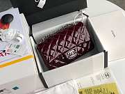 Chanel Mini Classic Flap Burgundy Patent/Silver Metal A69900 20cm - 1