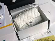 Chanel Mini Classic Flap White Patent/Silver Metal A69900 20cm - 6