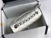 Chanel Mini Classic Flap White Patent/Silver Metal A69900 20cm - 5