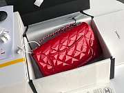Chanel Mini Classic Flap Red Patent/Silver Metal A69900 20cm - 3