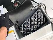 Chanel Mini Classic Flap Black Patent/Silver Metal A69900 20cm - 2