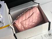 Chanel Mini Classic Flap Pink Patent/Silver Metal A69900 20cm - 5