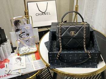 Chanel Small Flap Bag With Top Handle Black A92236 25cm