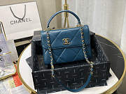 Chanel Small Flap Bag With Top Handle Dark Blue A92236 25cm - 2