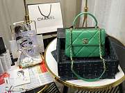 Chanel Small Flap Bag With Top Handle Green A92236 25cm - 1