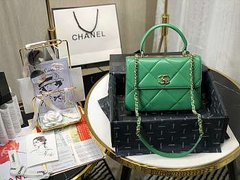 Chanel Small Flap Bag With Top Handle Green A92236 25cm