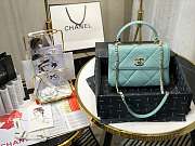 Chanel Small Flap Bag With Top Handle Blue A92236 25cm - 1