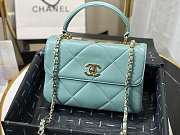 Chanel Small Flap Bag With Top Handle Blue A92236 25cm - 6