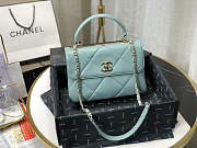 Chanel Small Flap Bag With Top Handle Blue A92236 25cm - 2