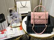 Chanel Small Flap Bag With Top Handle Pink A92236 25cm - 1