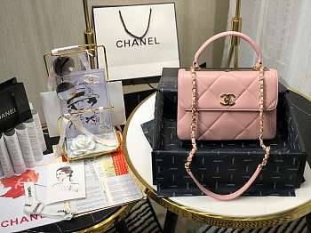 Chanel Small Flap Bag With Top Handle Pink A92236 25cm