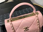 Chanel Small Flap Bag With Top Handle Pink A92236 25cm - 4