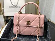 Chanel Small Flap Bag With Top Handle Pink A92236 25cm - 3