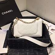 Chanel Small Grained Calfskin Flap Bag White AS1459 16x23x9cm - 6