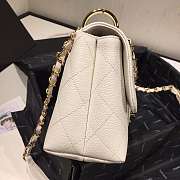 Chanel Small Grained Calfskin Flap Bag White AS1459 16x23x9cm - 3