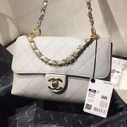 Chanel Small Grained Calfskin Flap Bag Grey AS1459 16x23x9cm - 2